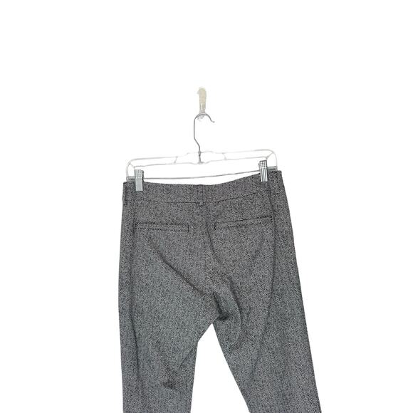 Old Navy Black White Herringbone Career Straight Leg Pixie Dress Pants Size 6 - Picture 8 of 13